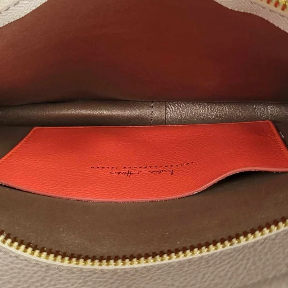 India Hicks‎ Leather Clutch Bag in Taupe